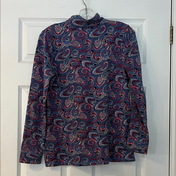 Talbots Blue and Red Paisley Top - Picture 6 of 7